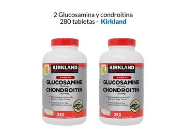 SUPLEMENTO GLUCOSAMINA Y CONDROITINA KIRKLAND 280 TABLETAS PACK X2