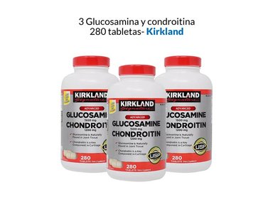 SUPLEMENTO GLUCOSAMINA Y CONDROITINA KIRKLAND 280 TABLETAS PACK X3