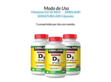 3 VITAMINA D3 50 MCG (2000 IU) 600 CAPS BLANDAS - KIRKLAND