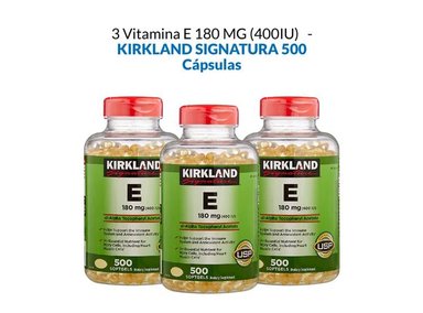 3 VITAMINA E 180 MG 400IU - 500 CAPS BLANDAS - KIRKLAND