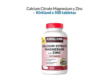 CALCIUM CITRATE MAGNESIUM AND ZINC - 500 TABLETAS