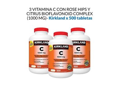 3 VITAMINA C CON ROSE HIPS Y CITRUS BIOFLAVONOID - KIRKLAND