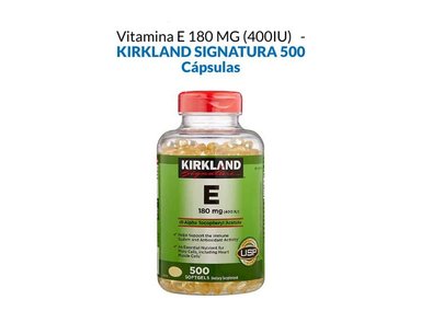 VITAMINA E 180 MG 400IU - 500 CAPS BLANDAS - KIRKLAND