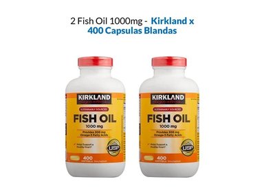 2 FISH OIL 1000MG KIRKLAND SOFTGELS - 400 TABLETAS