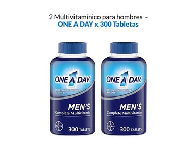 2 MULTIVITAMÍNICO PARA HOMBRES, 300 TABLETAS- ONE A DAY