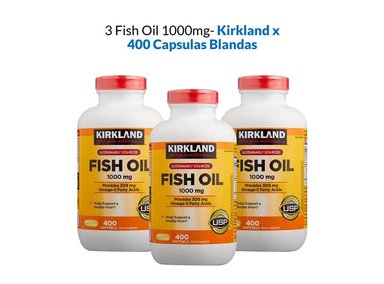 3 FISH OIL 1000MG KIRKLAND SOFTGELS - 400 TABLETAS