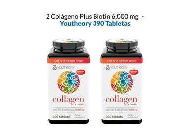 2 COLLAGEN PLUS BIOTIN, 390 TABLETAS- YOUTHEORY