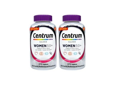 SUPLEMENTO SILVER WOMEN 50+ MULTIVITAMÍNICO CENTRUM 275 TABLETAS PACK X2