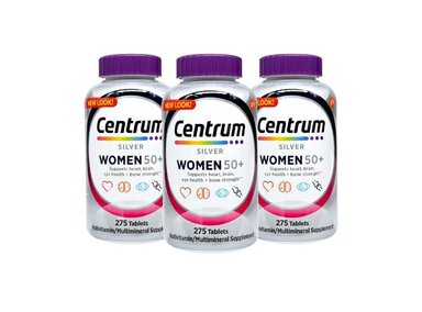 SUPLEMENTO SILVER WOMEN 50+ MULTIVITAMÍNICO CENTRUM 275 TABLETAS PACK X3