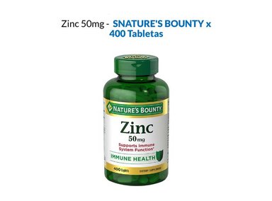 ZINC 50 MG NATURE'S BOUNTY - 400 TABLETAS