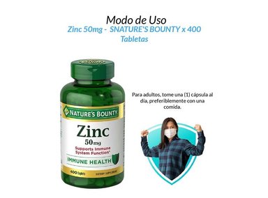 2 ZINC 50 MG NATURE'S BOUNTY - 400 TABLETAS - 2