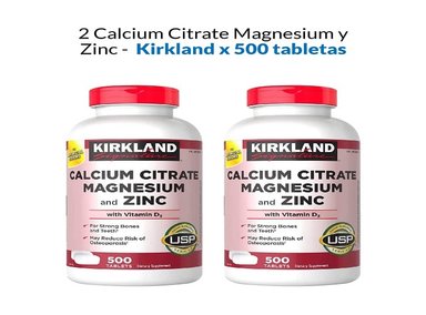 2 CALCIUM CITRATE MAGNESIUM AND ZINC - 500 TABLETAS