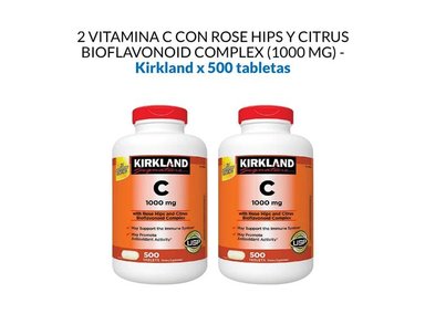 2 VITAMINA C CON ROSE HIPS Y CITRUS BIOFLAVONOID - KIRKLAND