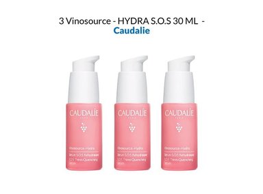 POTE ROSTRO CAUDALIE 3 UNIDADES VINOSOURCE HYDRA S.O.S 30ML