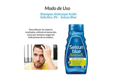 SHAMPOO SELSUN BLUE NATURALS 3 UNIDADES ANTICASPA ACIDO SALICÍLICO 3% - 2