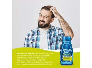 SHAMPOO SELSUN BLUE NATURALS 3 UNIDADES ANTICASPA ACIDO SALICÍLICO 3% - 3