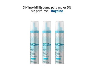 ESPUMA ROGAIN 3 UNIDADES MINOXIDIL MUJER 5% SIN PERFUME E
