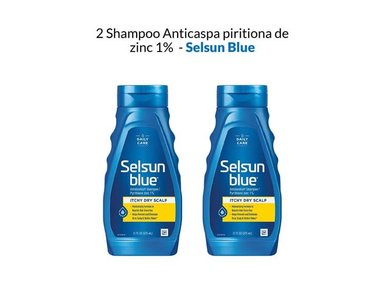 SHAMPOO SELSUN BLUE 2 UNIDADES ANTICASPA PIRITIONA ZINC 1%