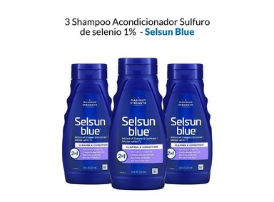 SHAMPOO SELSUN BLUE 3 UNIDADES ACONDICIONADOR SULFURO SELENIO 1%