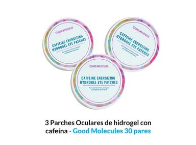 PACK 3 TRATAMIENTO CONTORNO DE OJOS GOOD MOLECULES PARCHES OCULARES HIDROGEL CAFEINA
