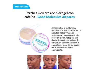 PACK 3 TRATAMIENTO CONTORNO DE OJOS GOOD MOLECULES PARCHES OCULARES HIDROGEL CAFEINA - 2