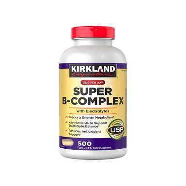 SUPLEMENTO KIRKLAND SIGNATURE CÁPSULAS DURAS SUPER B-COMPLEX CON ELECTROLITOS 500 UNID
