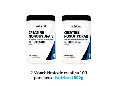 SUPLEMENTO NUTRICOST POLVO MONOHIDRATO DE CREATINA 100 PORCIONES 500G 2 UNIDADES