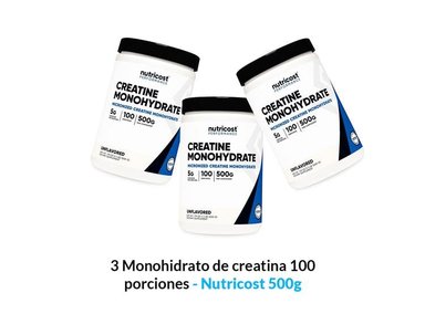 SUPLEMENTO NUTRICOST POLVO MONOHIDRATO DE CREATINA 100 PORCIONES 500G 3 UNIDADES