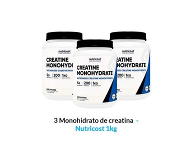 SUPLEMENTO NUTRICOST POLVO MONOHIDRATO DE CREATINA 1KG 3 UNIDADES