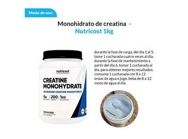 SUPLEMENTO NUTRICOST POLVO MONOHIDRATO DE CREATINA 1KG 3 UNIDADES - 2