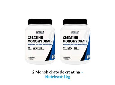 SUPLEMENTO NUTRICOST POLVO MONOHIDRATO DE CREATINA 1KG 2 UNIDADES
