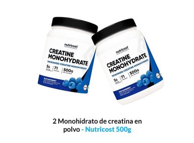 SUPLEMENTO NUTRICOST POLVO MONOHIDRATO DE CREATINA 500G 2 UNIDADES