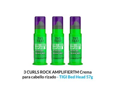 CREMA TIGI BED HEAD 3 UNIDADES CURLS ROCK AMPLIFIERTM CABELLO RIZADO 57G - 1