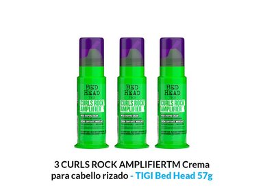 CREMA TIGI BED HEAD 3 UNIDADES CURLS ROCK AMPLIFIERTM CABELLO RIZADO 57G - 2