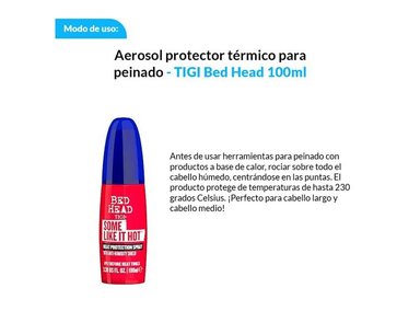 AEROSOL PROTECTOR TÉRMICO TIGI BED HEAD 3 UNIDADES PEINADO 100ML - 2