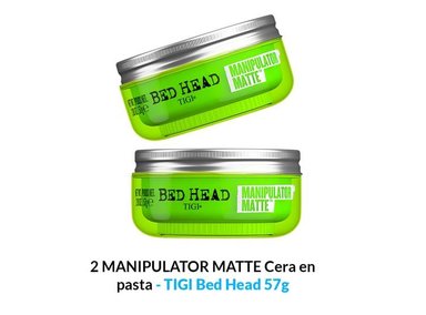 CERA TIGI BED HEAD 2 UNIDADES MANIPULATOR MATTE EN PASTA 57G - 1