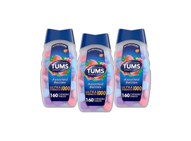 SUPLEMENTO ASSORTED BERRIES TUMS 160 TABLETAS PACK X3