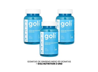 GOLI ASHWAGANDHA GUMMIES - 60 GOMITAS 3 UNI