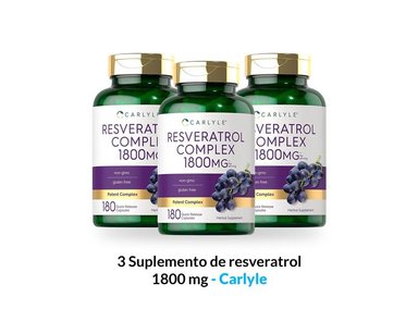 3 SUPLEMENTO DE RESVERATROL 1800 MG - CARLYLE