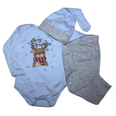 CONJUNTO EL BAUL DE OTTO STORE BLANCO NAVIDAD BEBÉ RENO MERRY CHRISTMAS