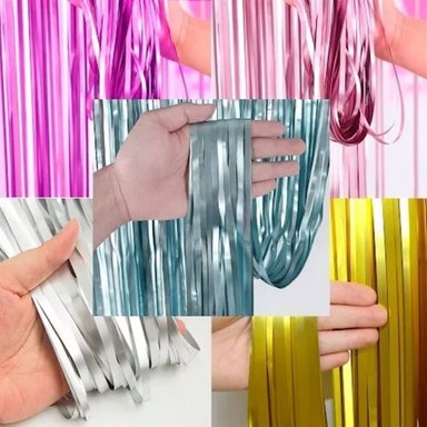 PACK 3 ACCESORIOS EL BAUL OTTO STORE MULTICOLOR CORTINA TIRAS CUMPLEAÑOS