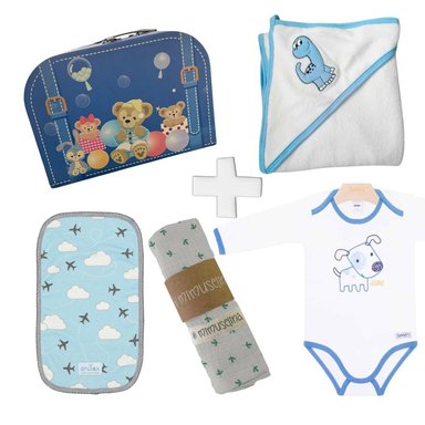PACK 4 REGALOS EL BAUL OTTO STORE BABY SHOWER RECIEN NACIDOS NIÑO + 1 NECESER REGALO
