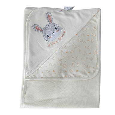 MANTA EL BAUL DE OTTO STORE CREMA ALGODON CON JACQUARD