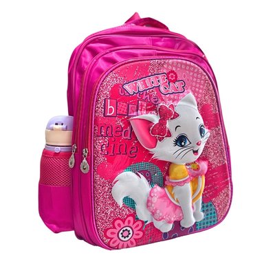 SET MOCHILA GATITA 3D LONCHERA ESTUCHE CON RELIEVE Y LUCES - 2
