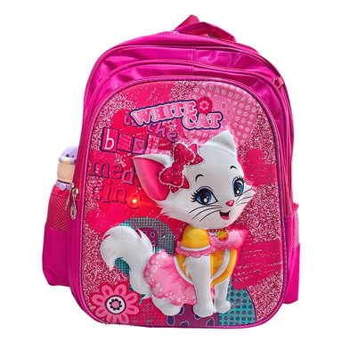 SET MOCHILA GATITA 3D LONCHERA ESTUCHE CON RELIEVE Y LUCES - 3