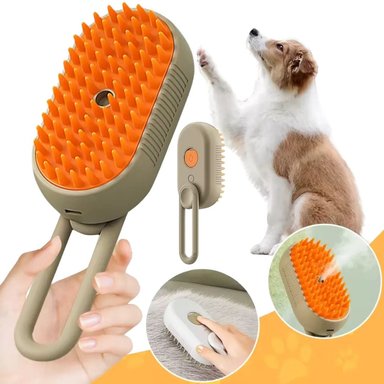 CEPILLO DE VAPOR PARA GATOS Y PERROS / PEINE MASAJEADOR CON SPRAY 2 UNIDADES
