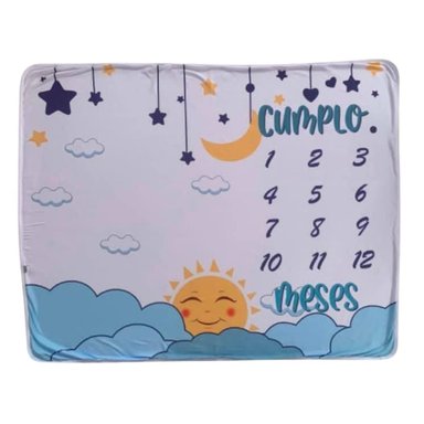 MANTA DE ALGODÓN PIMA PARA CUMPLE MES DE BEBE