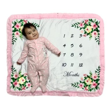 MANTA DE ALGODÓN PIMA PARA CUMPLE MES DE BEBE