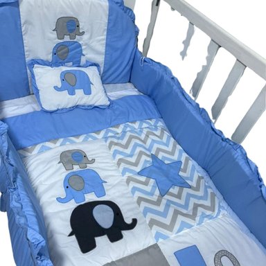SET DE CUNA PARA BEBÉ CELESTE 5 PIEZAS – SUAVE