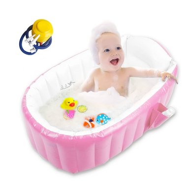 BAÑERA DE BEBE BAÑO INFLABLE PORTÁTIL CON BOMBA